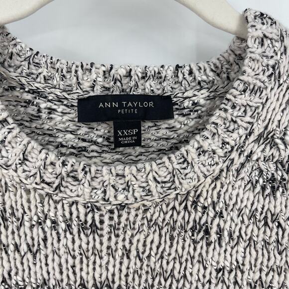 Ann Taylor Wool Blend Black and White Knit Sweater Size XXSP - Picture 3 of 5